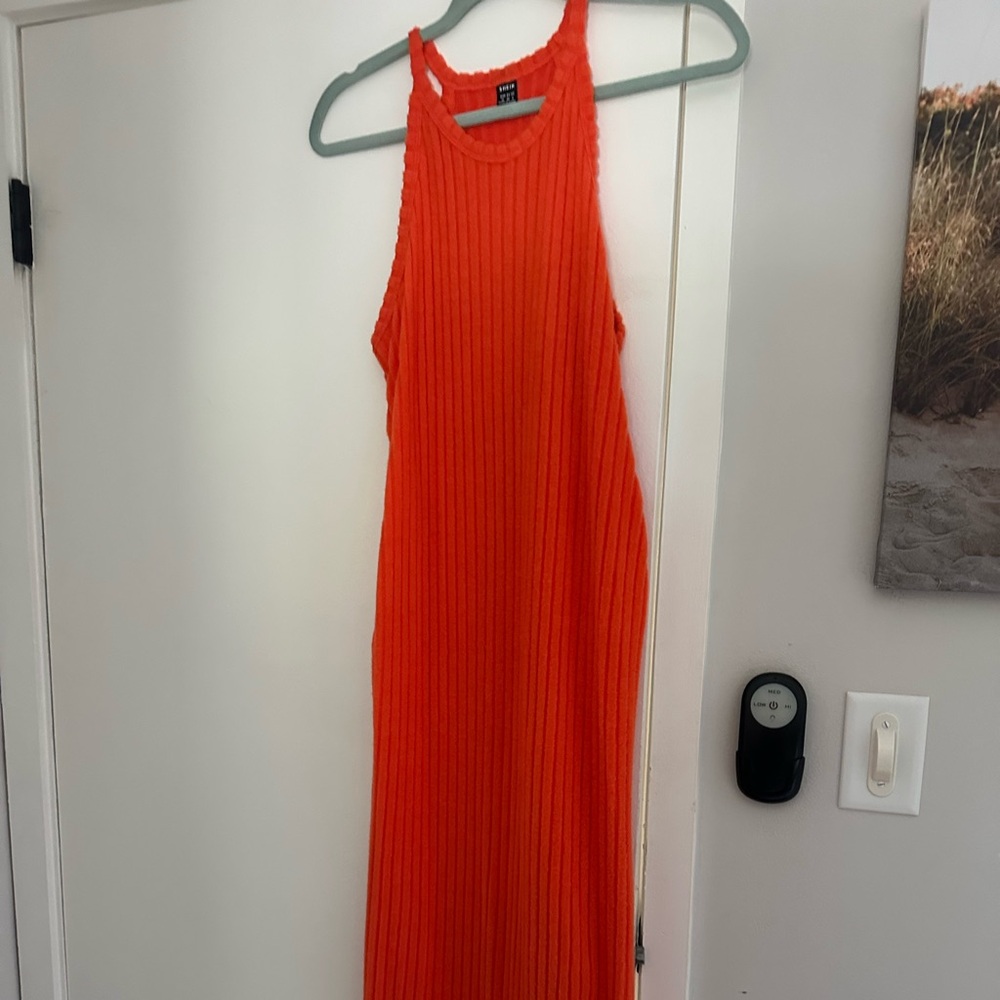 Sleeveless Orange Maxi Dress